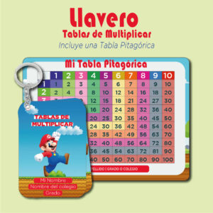 TABLAS DE MULTIPLICAR Modelo Stich | Modelo Mario Bros